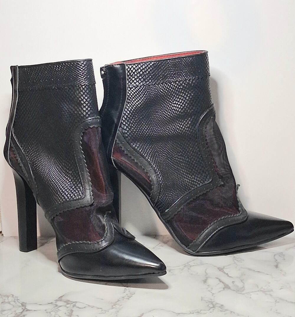 Vintage Jeffrey Campbell "Keller" Mesh Peek-A-Boo Booties 🖤